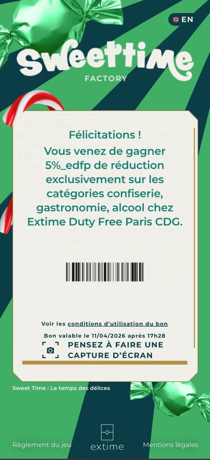 Jeu à gratter virtuel — Sweetime Factory — 04 Récompense