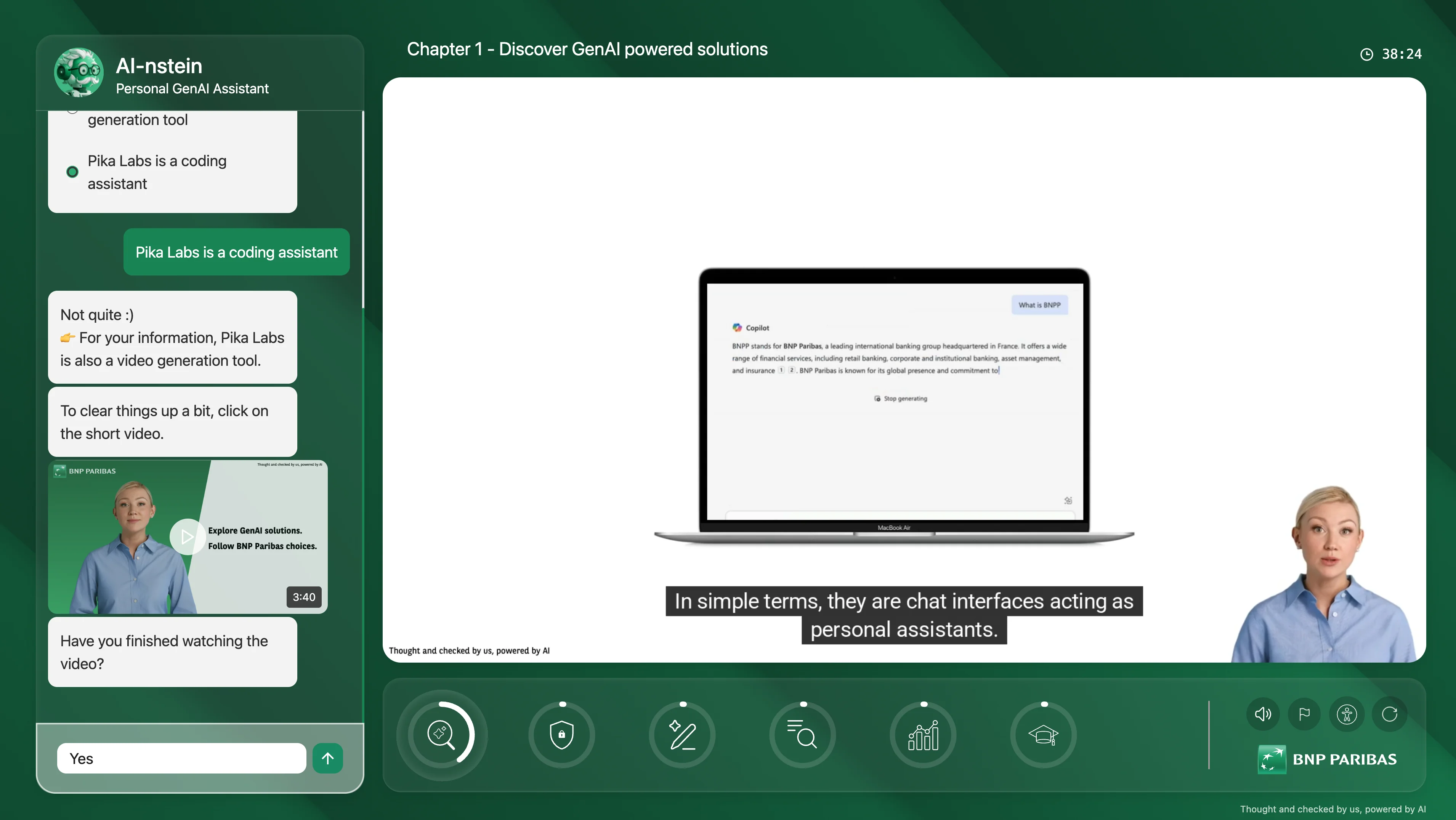 Module e-learning IA générative — Apprentissage, récaps & résultats — vue 1