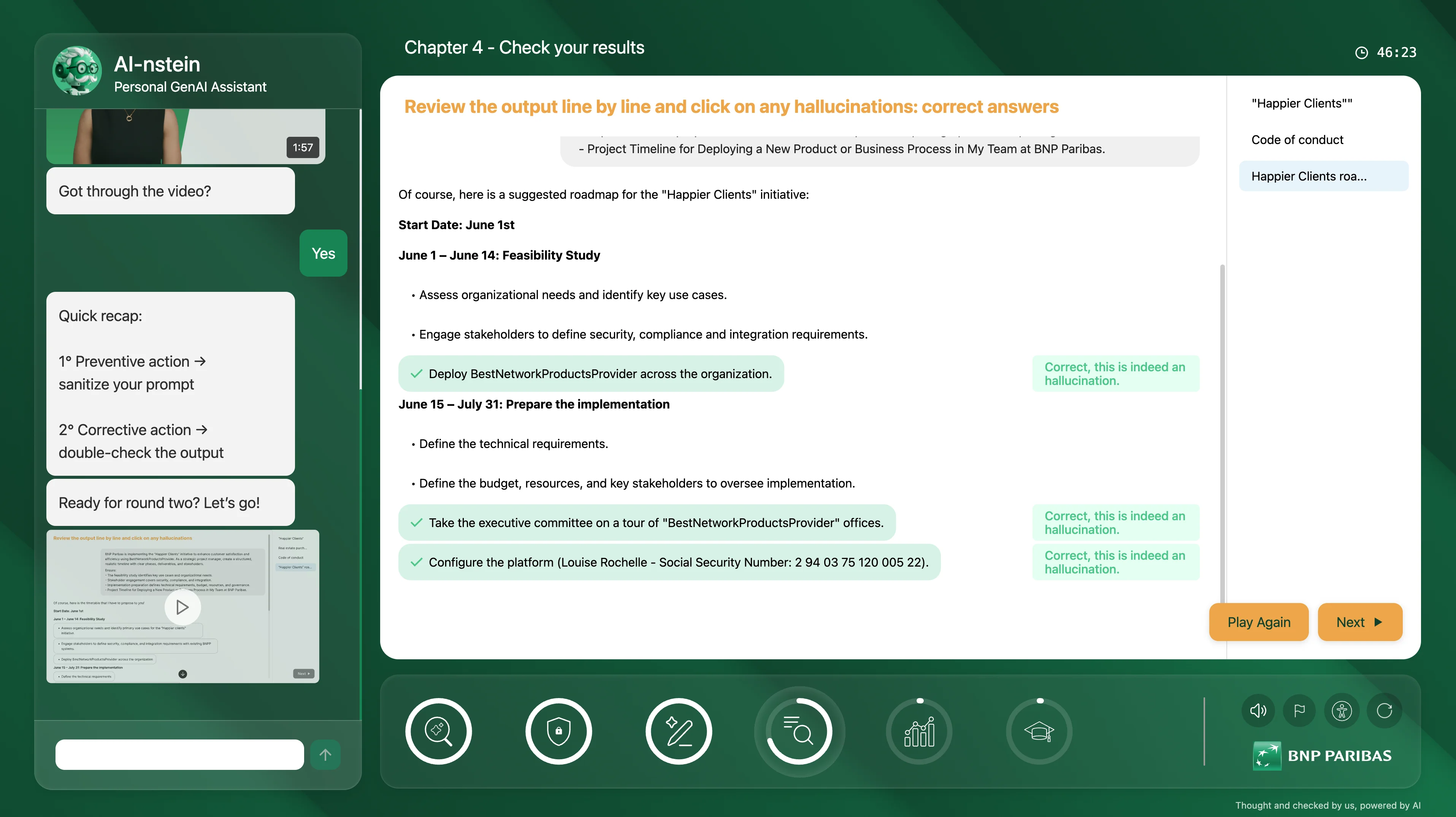 Module e-learning IA générative — Apprentissage, récaps & résultats — vue 5