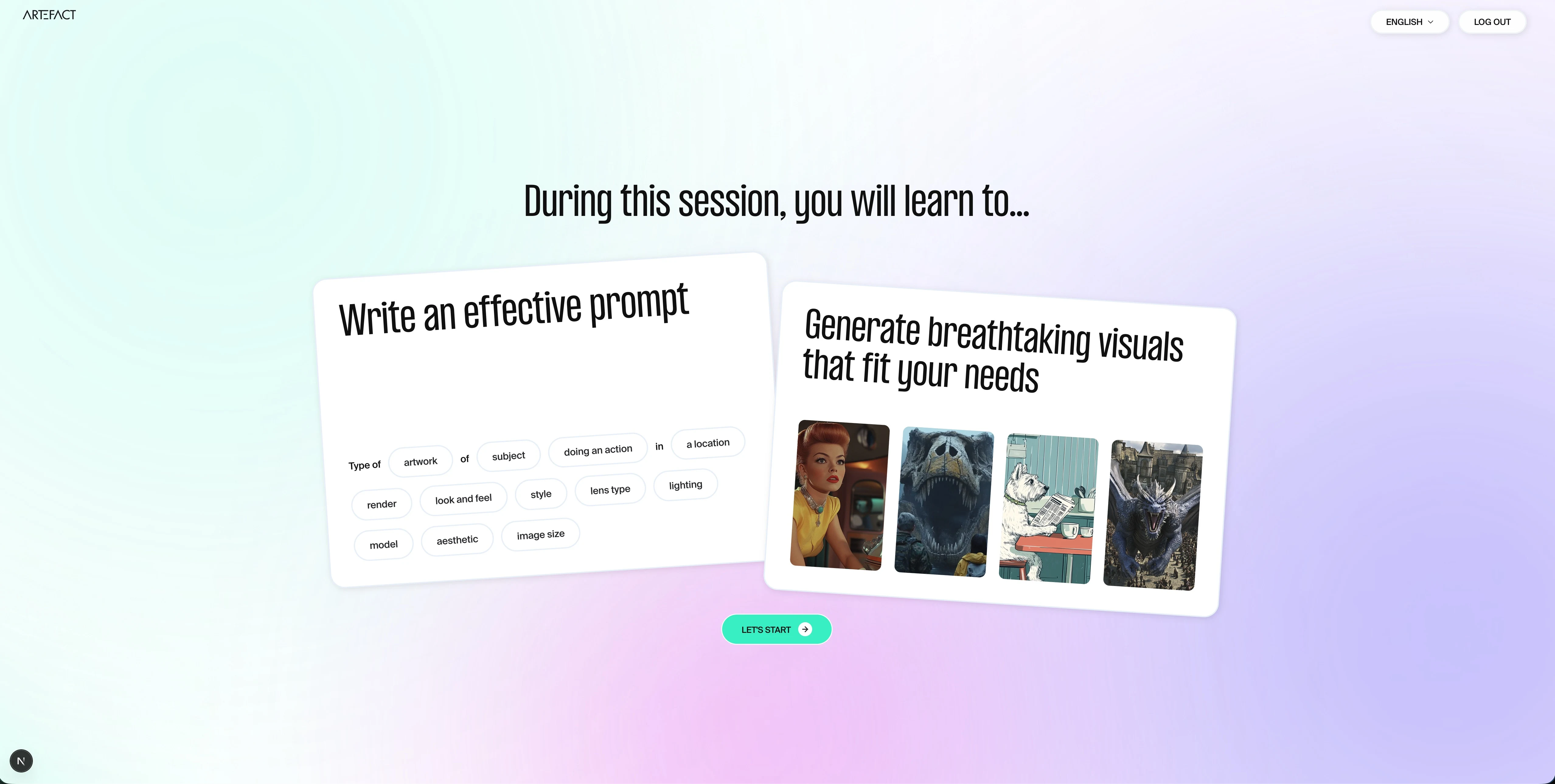 Outil de formation au prompting IA — Du prompt à l'image — vue 1
