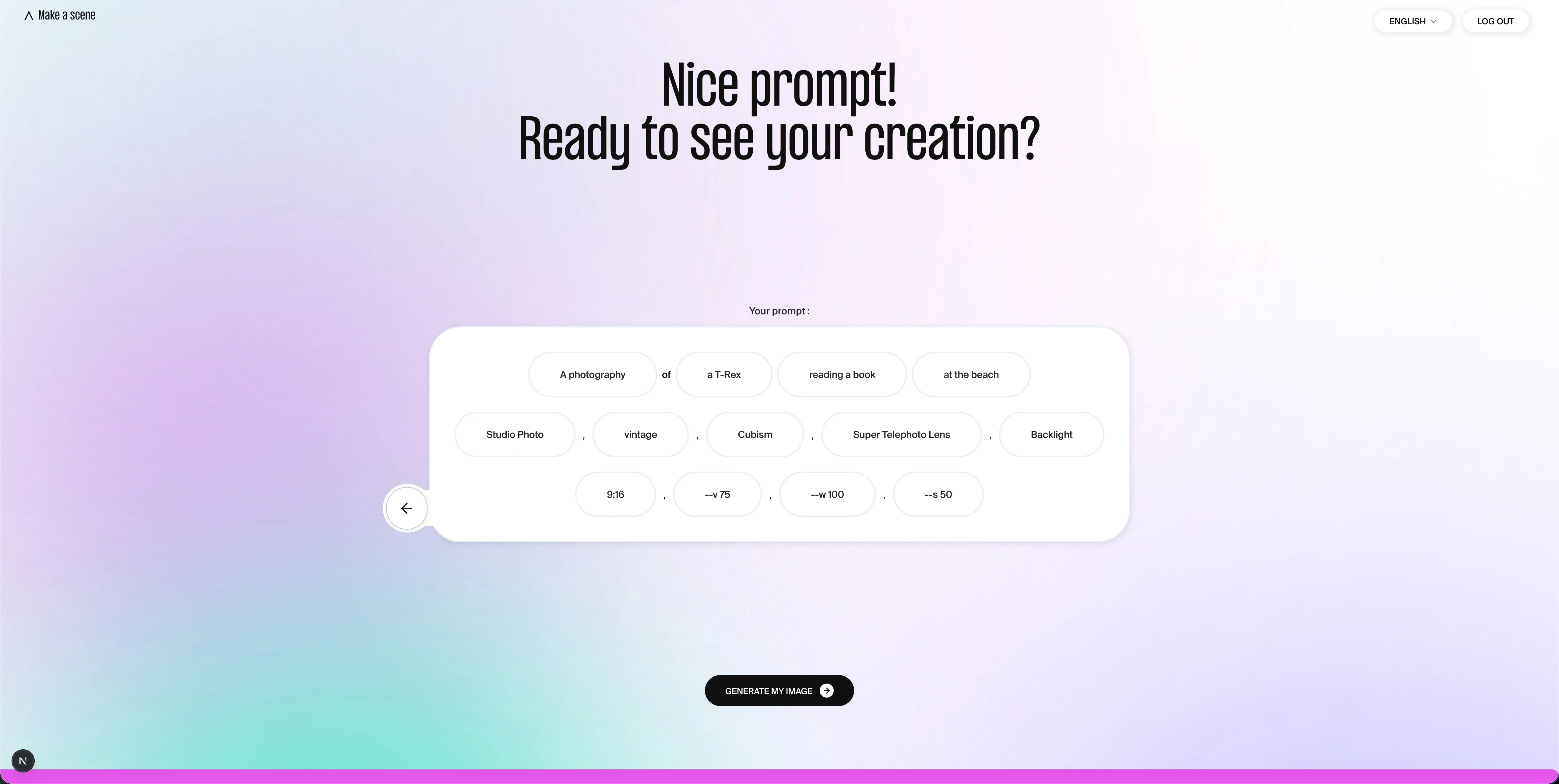 Outil de formation au prompting IA — Du prompt à l'image — vue 2